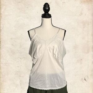 White Lace Trim Cami Top